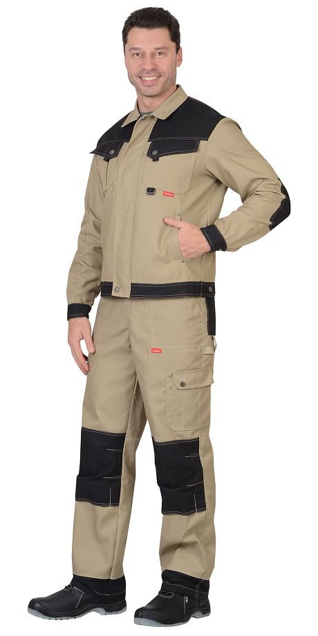  Куртка "ВЕСТ-ВОРК" бежевый с черным пл. 275 г/кв.м