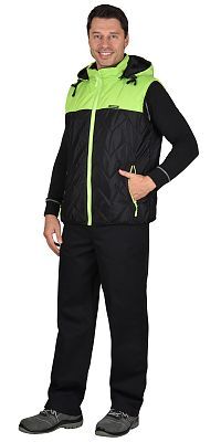  Жилет "Сириус-Самсон" черный с салатовым