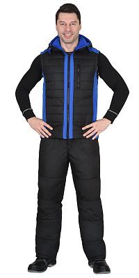  Жилет "Урбан-150" черный с васильковым