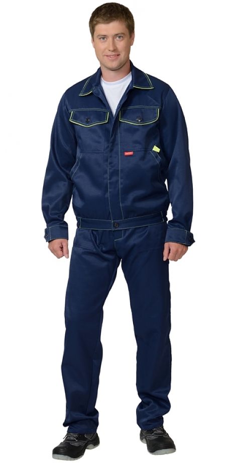  Костюм "ДОКЕР" куртка, п/к синий с лимонным