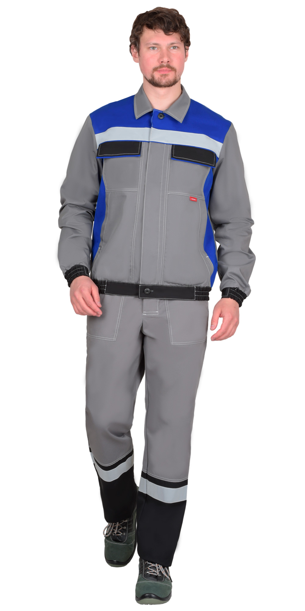  Куртка 4120 средне-серая с васильковым и СОП