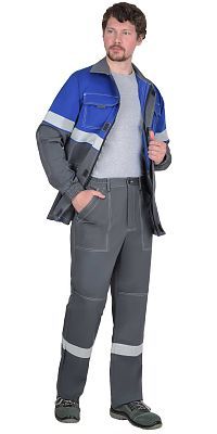  Костюм "Самотлор" куртка, брюки серый с вас, 80% х/б, 20% п/э, антист. нить 250 г/кв.