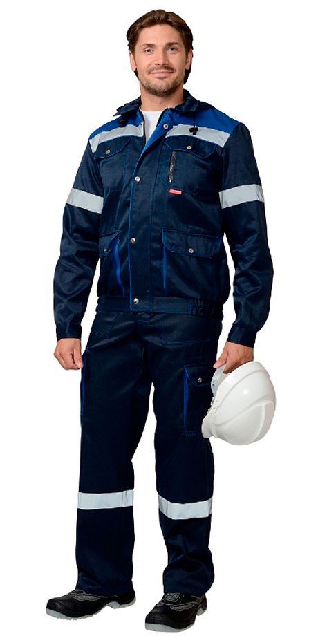  Костюм "ТИТАН" куртка, п/к синий с васильковым и СОП