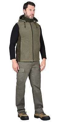  Жилет "Техно" (флис дублированный) светло-оливковый с оливковым