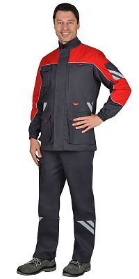  Костюм "ФОТОН" куртка, брюки серый с красным