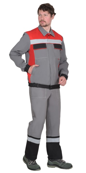 Купить Куртка 4120 средне-серая с красным и СОП от 14280.00  тенге