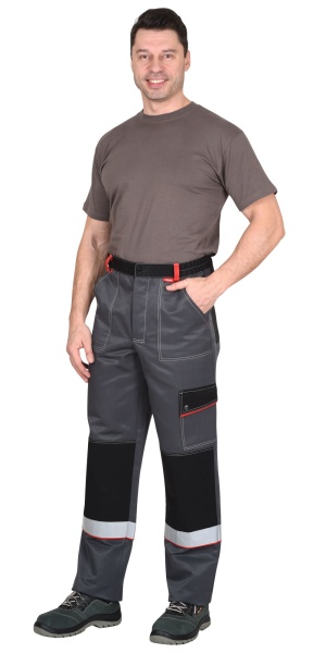 Купить Костюм мужской летний «ПОЛИНОМ» куртка и брюки, т.серый с черным со св.серым и красным, СОП от 19005.00  тенге