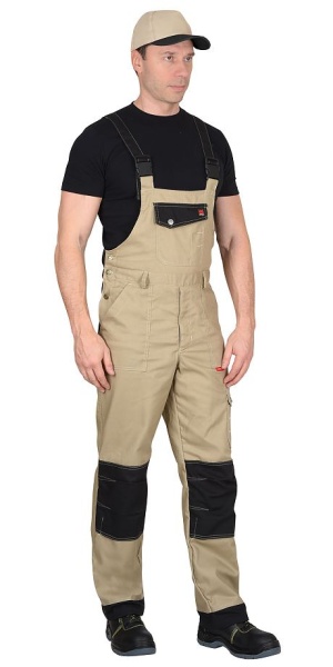  Полукомбинезон "Вест-Ворк" бежевый с черным пл. 275 г/кв.м