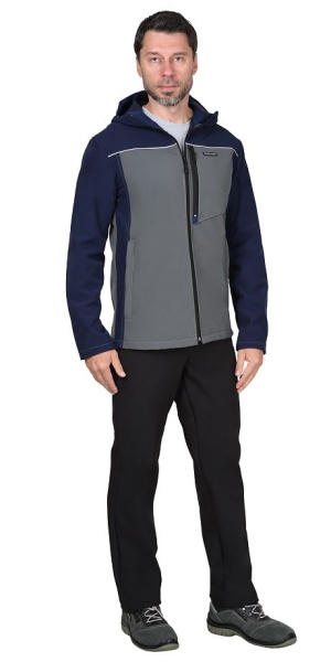  Куртка "СПРИНТЕР СОФТ" удлиненная, серая с синим