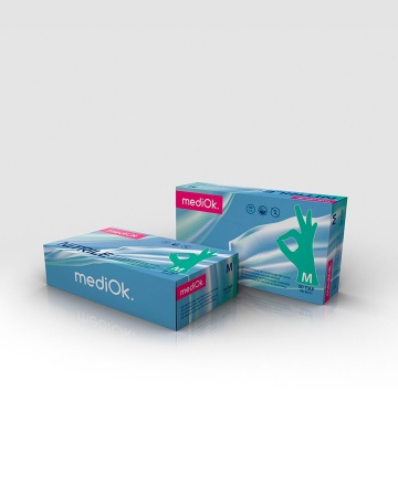 Купить Перчатки одноразовые зеленые,нитриловые,неопудренные, цена за пару (х50) от 110.00  тенге