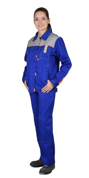  Костюм "ФАВОРИТ" куртка, брюки васильковый со св.серым