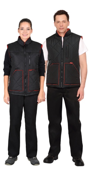  Жилет "СИРИУС-ЕВРОПА" удлиненный (на подкладке флис) черный