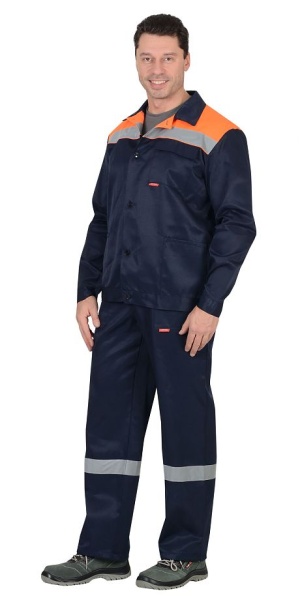  Костюм "Стройград" куртка.,п/к т.синий с оранжевым СОП 50мм