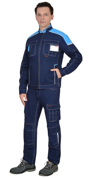  Костюм "ДЖЕТ" куртка, брюки синий с голубым тк. мех. стрейч с ВО
