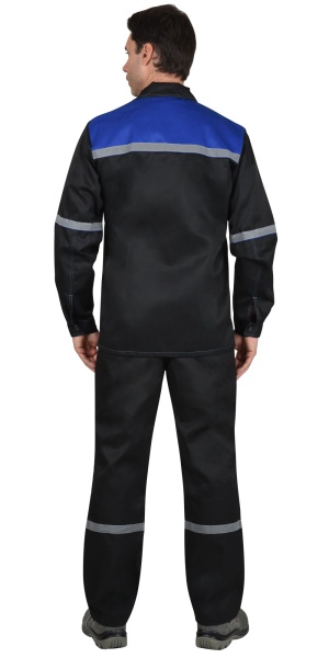Купить Костюм "МЕХАНИК" куртка, брюки черный с васильковым и СОП от 11760.00  тенге