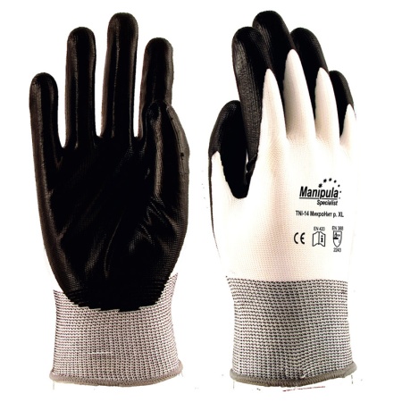 Купить Перчатки нейлоновые "МикроНИТ" TNI-14 (нейлон+нитрил(черный), 13-й класс вязки) от 689.00  тенге