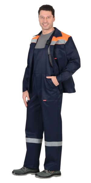Купить Костюм "Стройград" куртка.,п/к т.синий с оранжевым СОП 50мм от 7770.00  тенге