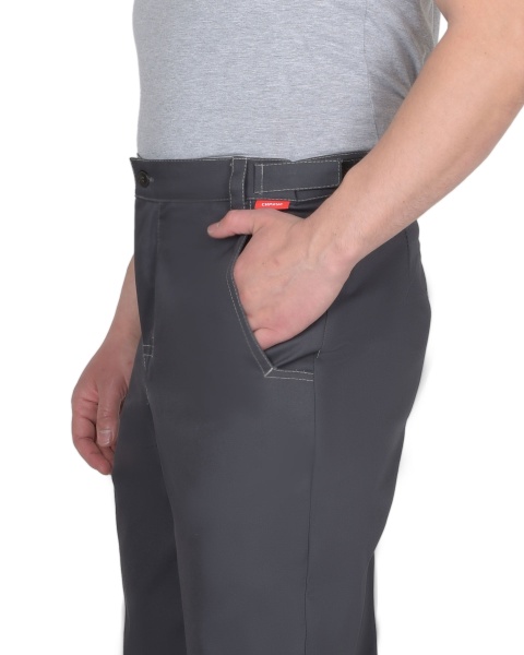 Купить Брюки "ФАВОРИТ-РОСС" темно-серые с контрастной отстрочкой от 8976.00  тенге