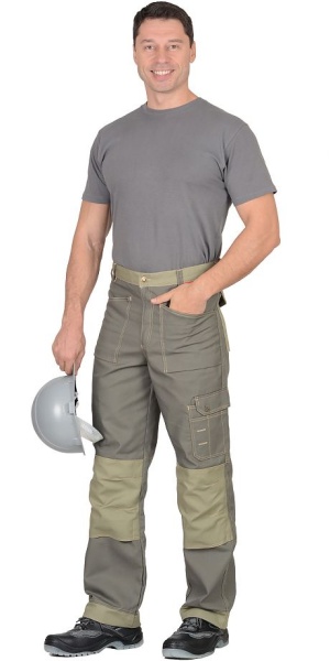  Брюки "ВЕСТ-ВОРК" т.оливковый со св.оливковым пл. 275 г/кв.м