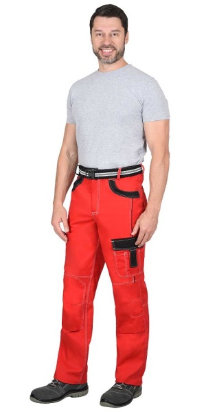  Брюки "Престиж" красные с черным тк. Rodos (245гр.кв.м)