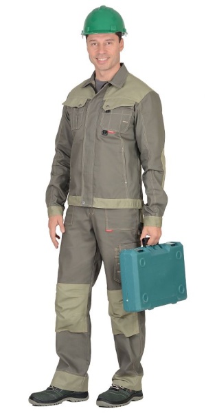  Куртка "ВЕСТ-ВОРК"  т.оливковый со св.оливковым пл. 275 г/кв.м