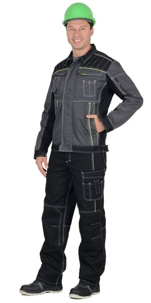  Куртка "Престиж" кор., т.серая с лимонным кантом