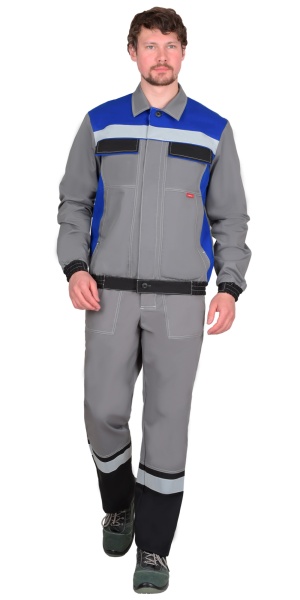  Куртка 4120 средне-серая с васильковым и СОП