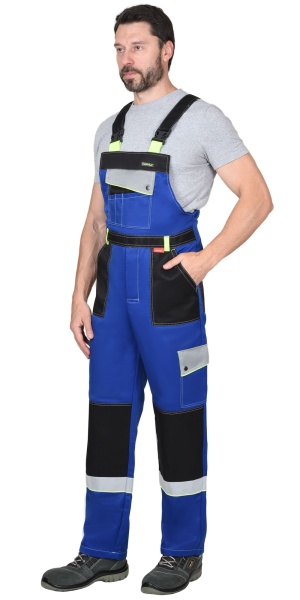 Купить Костюм "ПОЛИНОМ" куртка, п/к василек с черным и СОП 50 мм от 19845.00  тенге