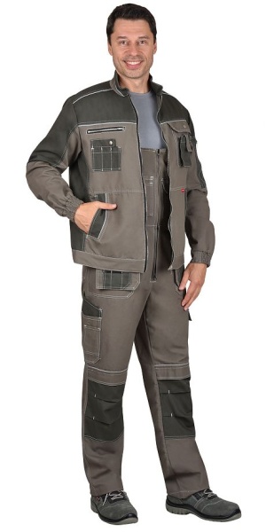  Костюм "Токио" куртка, п/к т. песочный с хаки 100%х/б пл. 265 г/кв.м