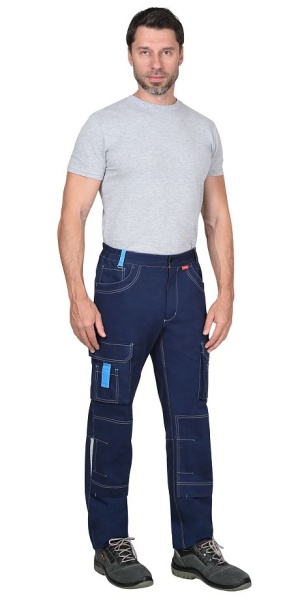  Брюки "ДЖЕТ" синие с голубым тк. мех. стрейч с ВО