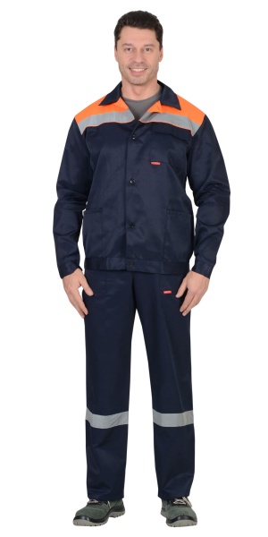 Купить Костюм "Стройград" куртка.,п/к т.синий с оранжевым СОП 50мм от 7770.00  тенге