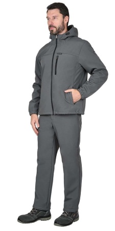 Купить Куртка "Азов" с капюшоном серый  софтшелл пл 350 г/кв.м от 15960.00  тенге
