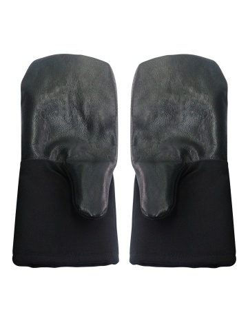 Купить Рукавицы утеплённые с кожаным наладонником (диагональ,  натур мех) от 4456.00  тенге