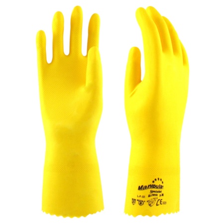 Купить Перчатки "БЛЕСК" L-F-01 р.S,M,L,XL аналог Чистота (лат., хл. слой, толщ.0,4мм, дл.300мм) от 592.00  тенге