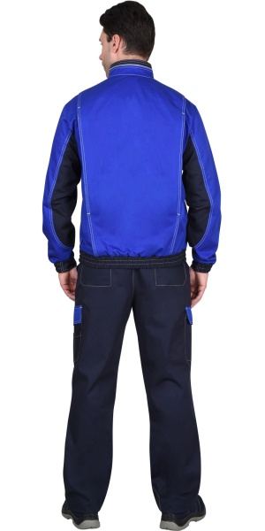 Купить Костюм "СИРИУС-Карат" куртка, брюки васильковый с синим 80% х/б, МВО пл. 255 г/кв.м от 12810.00  тенге
