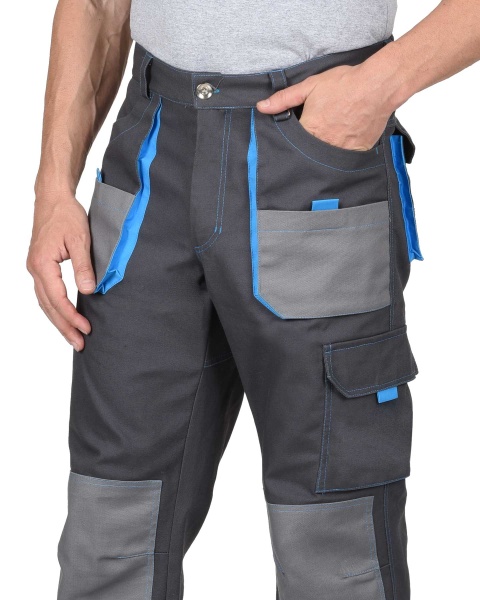 Купить Брюки "Двин" т.серые со средне серым и голубой отделкой от 22575.00  тенге