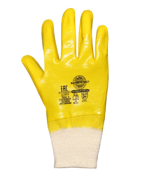 Купить Перчатки "НИТРИЛ-ЛАЙТ-SР РП"  желтые с полным обливом, (XXL) от 620.00  тенге