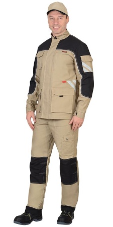 Купить Костюм "Вест-Ворк" куртка, брюки песочный с черным пл. 275 г/кв.м от 31710.00  тенге