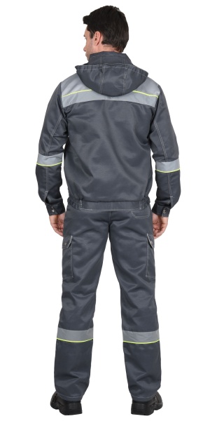 Купить Костюм "ТИТАН" куртка, п/к серый со св.серым и СОП и лимонным кантом от 14700.00  тенге