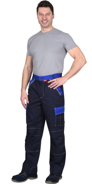 Купить Костюм "СИРИУС-Карат" куртка, брюки васильковый с синим 80% х/б, МВО пл. 255 г/кв.м от 12810.00  тенге