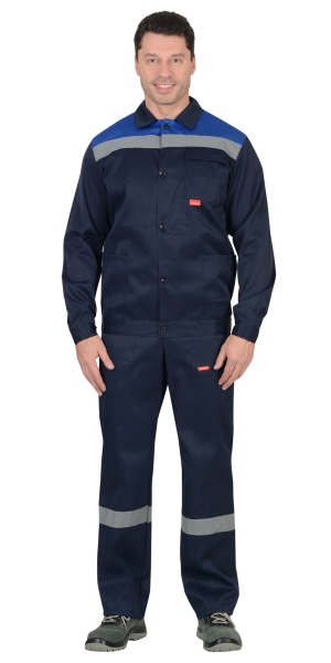 Купить Костюм "Стройград" куртка, п/к синий с васильковым СОП 50мм от 7980.00  тенге