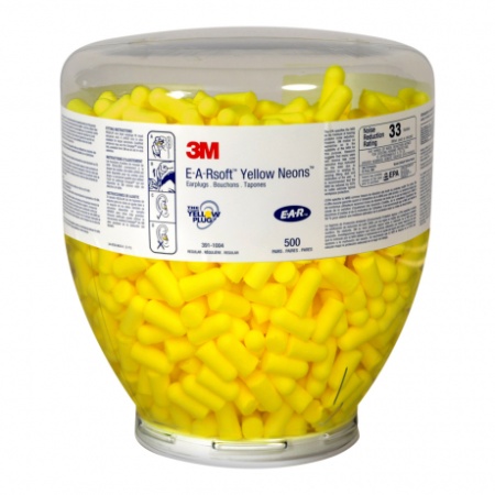 Купить Вкладыши противошумные 3M E-A-Rsoft Yellow Neons PD-01-002 в колбе д/диспенсера (500 пар) от 108.00  тенге
