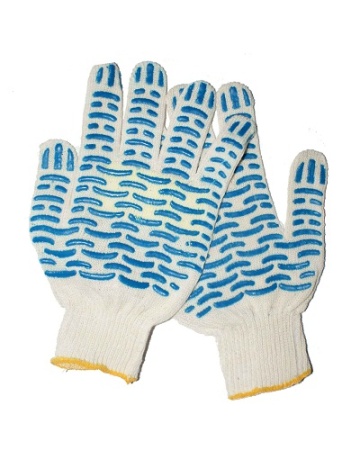 Купить Перчатки х/б с ПВХ покрытием "ВОЛНА-ЛЮКС" 10 класс, белые от 97.00  тенге