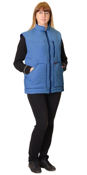 Купить Жилет "СИРИУС-ЕВРОПА" удлиненный (на подкладке флис) темно-голубой от 7170.00  тенге