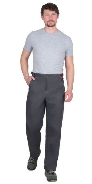  Брюки "ФАВОРИТ-РОСС" темно-серые с контрастной отстрочкой