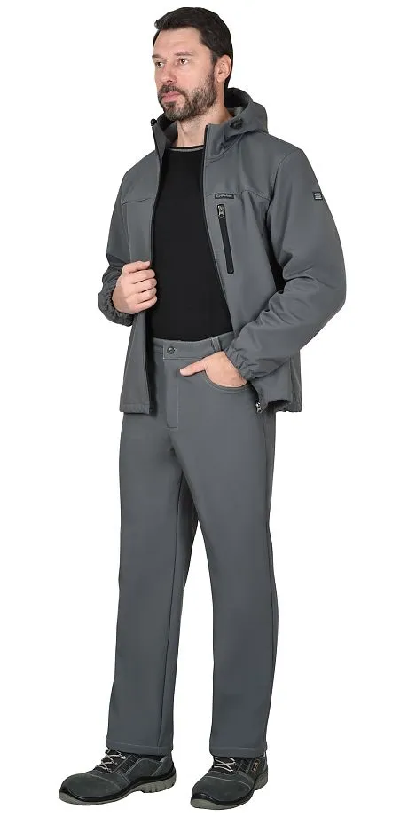 Костюм "Азов" с капюшоном серый софтшелл пл 350 г/кв.м