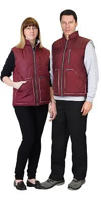  Жилет "ЕВРОПА" удлиненный (на подкладке флис) бордовый